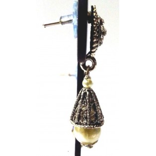 Silver Oxidized Earrings Jhumka Jhumki Ethnic Imitation Jewelry Dangle Long EA25